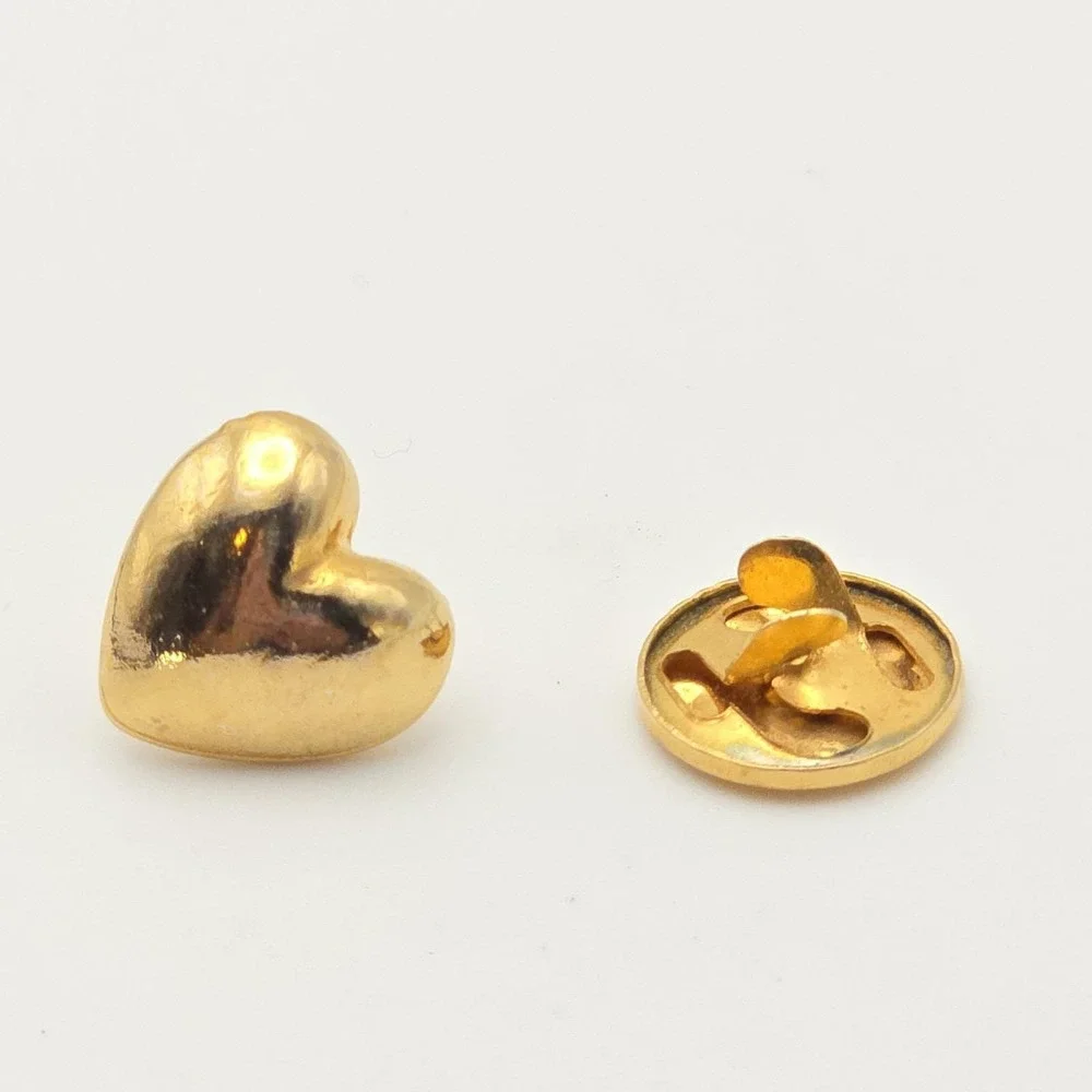 Vintage Heart Pin Brooch Tie Tack Lapel Pin Hat Pin Pinback Gold Plate .5